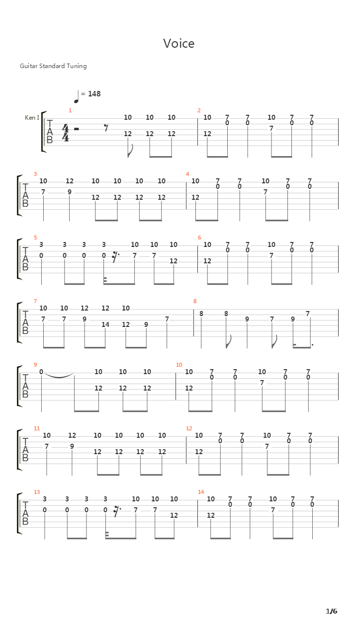Voice吉他谱