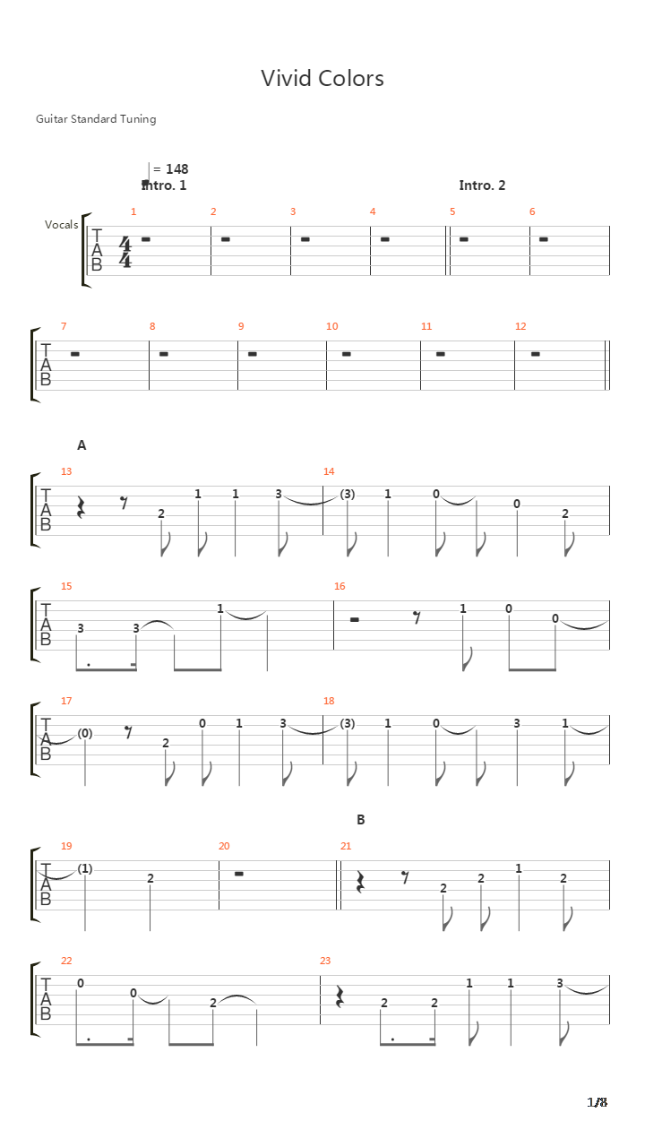 Vivid Colors吉他谱