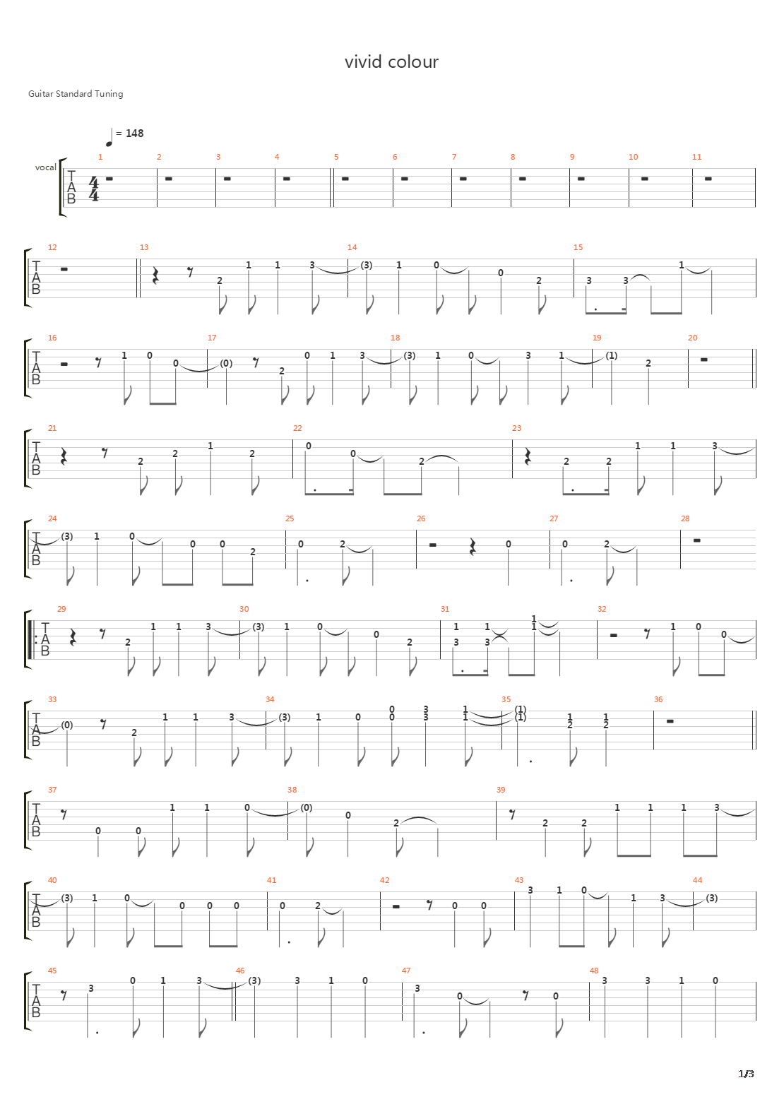 Vivid Colors吉他谱