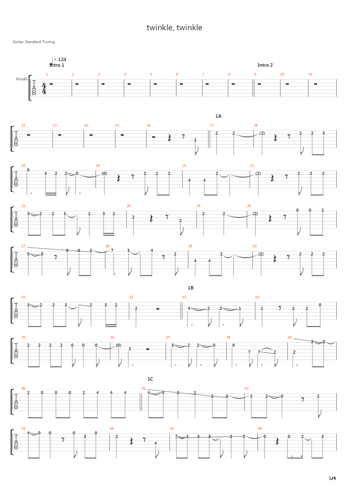 Twinkle Twinkle吉他谱