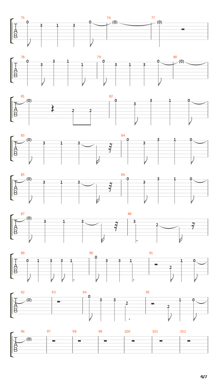 The Rain Leaves A Scar吉他谱