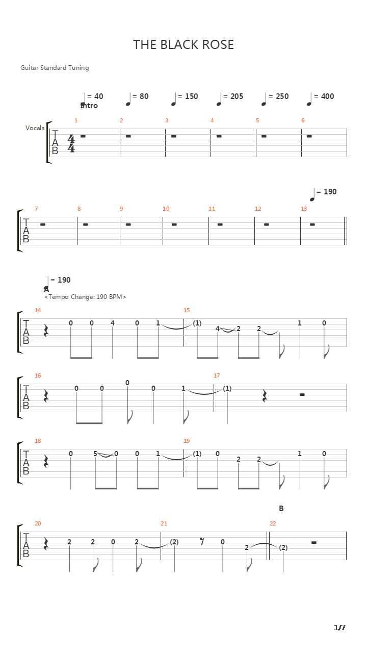 The Black Rose吉他谱