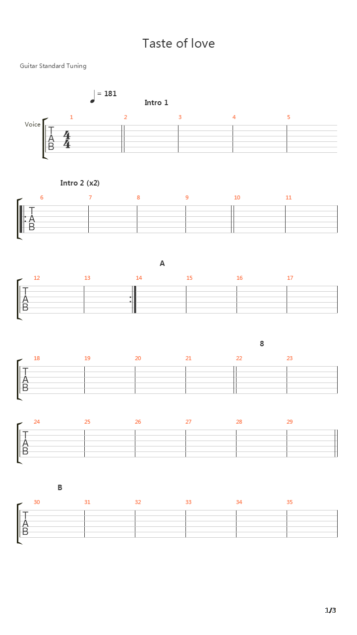 Taste Of Love吉他谱