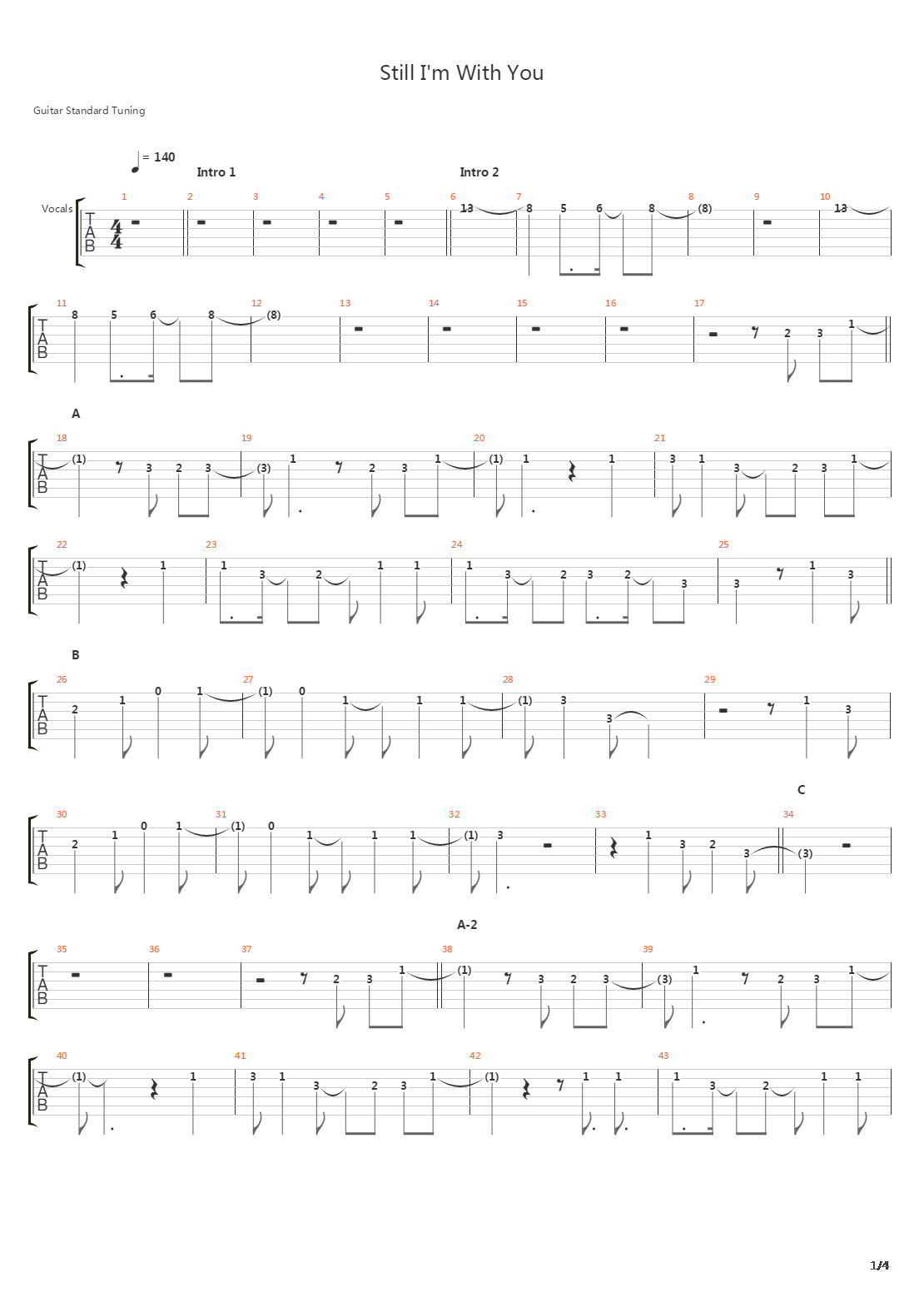 Still Im With You吉他谱