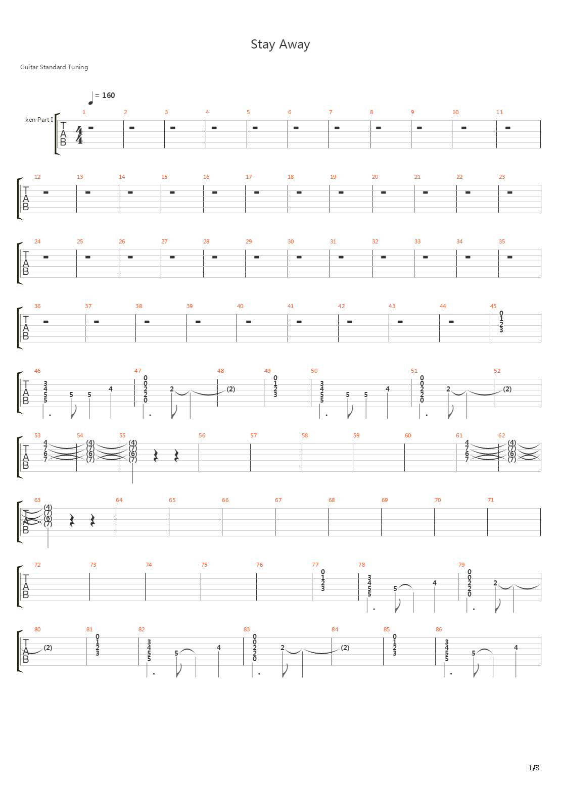 Stay Away吉他谱