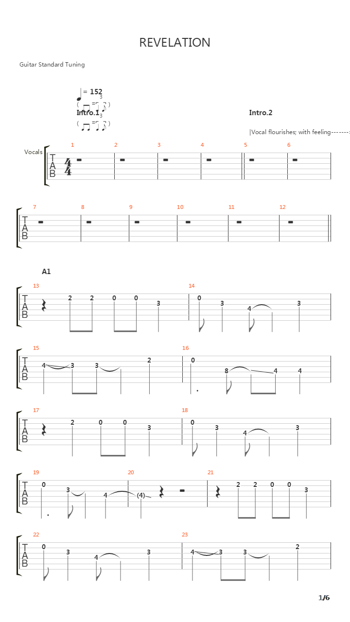 Revelation吉他谱