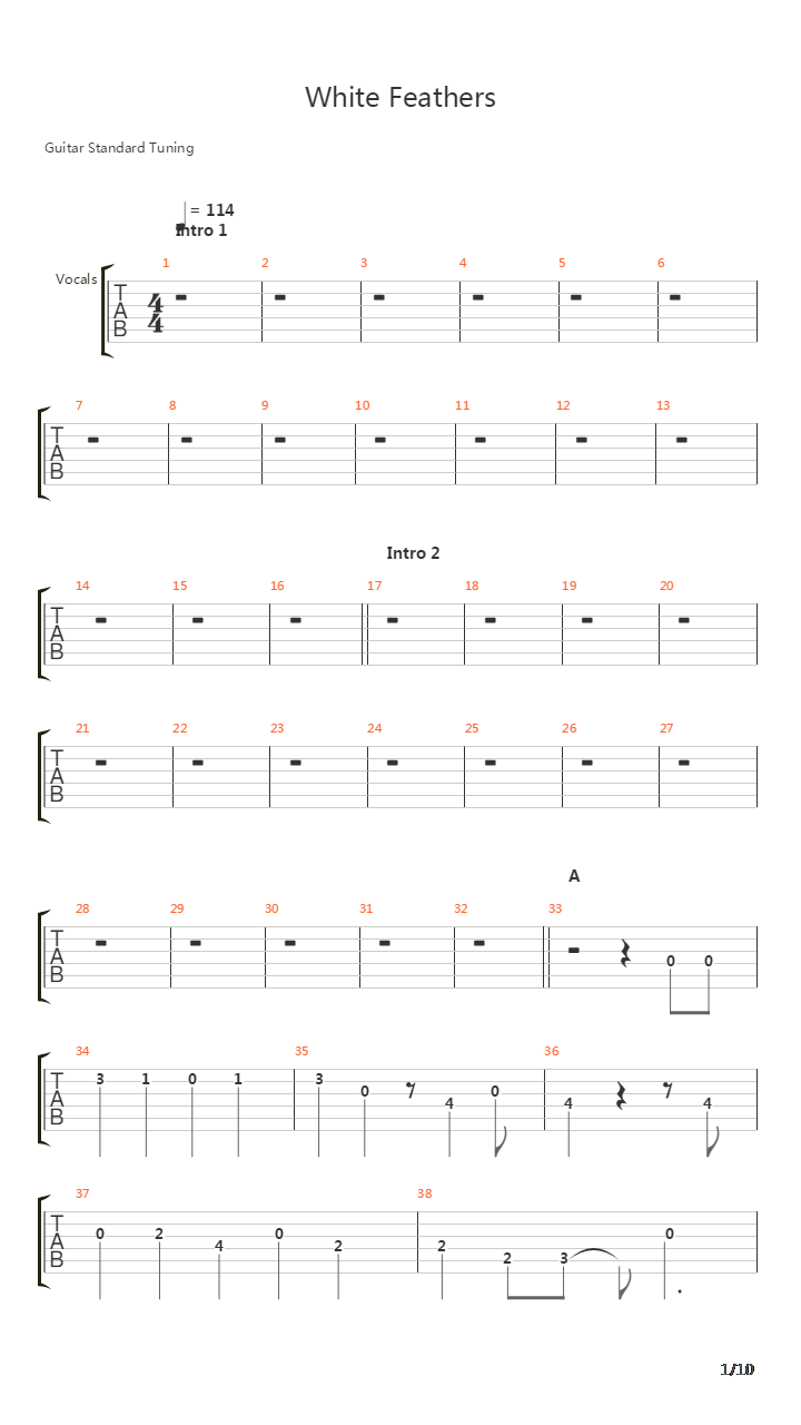White Feathers吉他谱