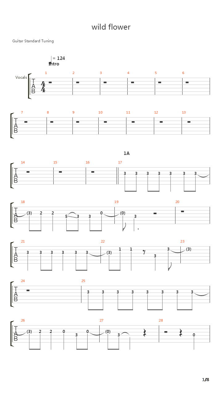 Wild Flower吉他谱