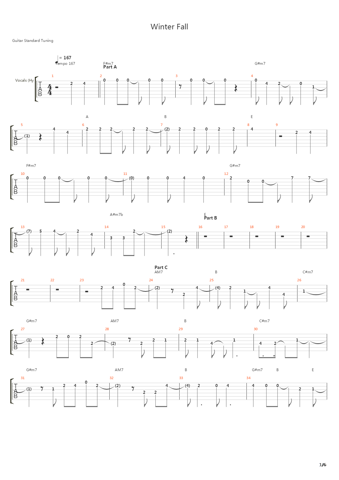 Winter Fall吉他谱