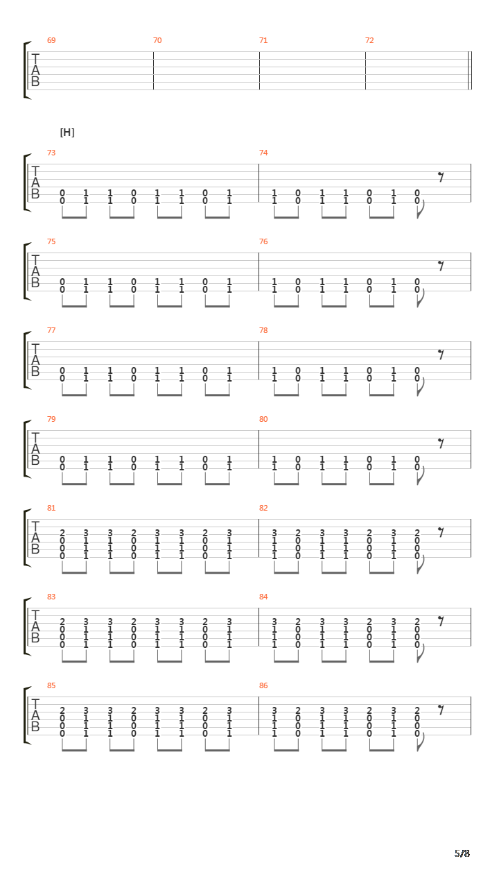 Damaged吉他谱