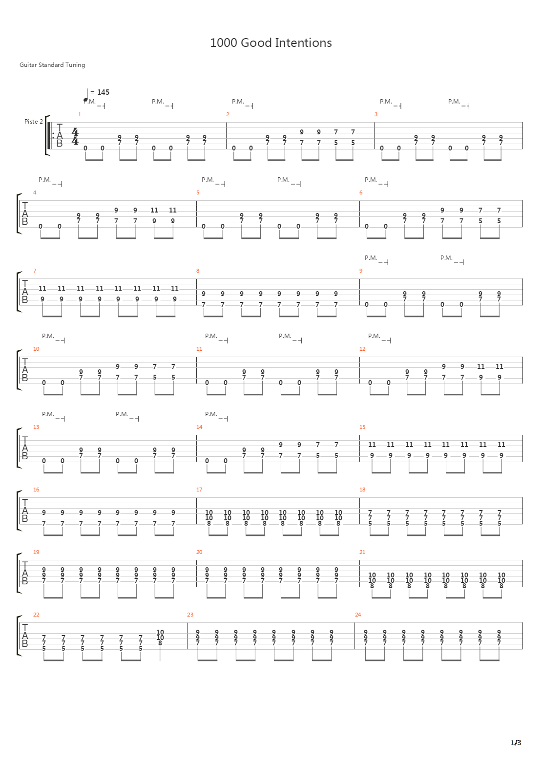 1000 Good Intentions吉他谱