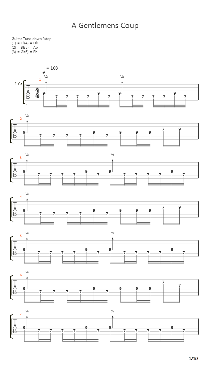 A Gentlemens Coup吉他谱