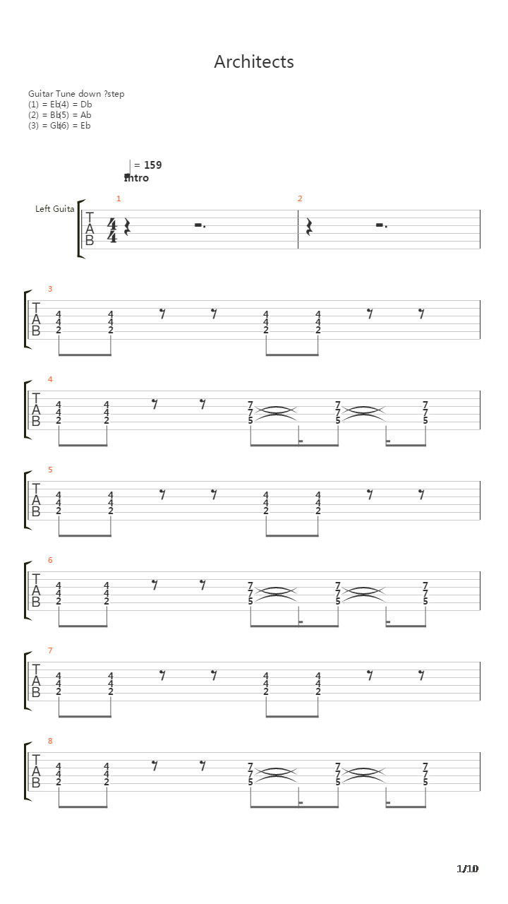 Architects吉他谱