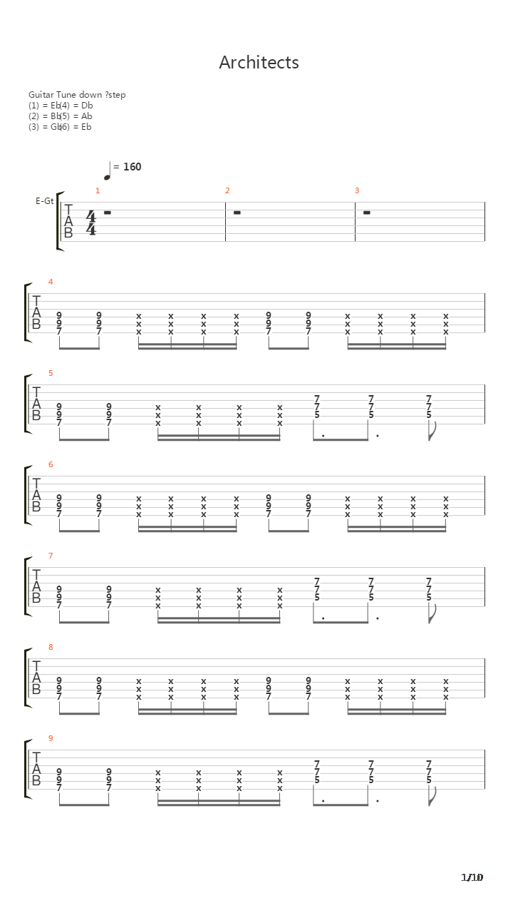 Architects吉他谱