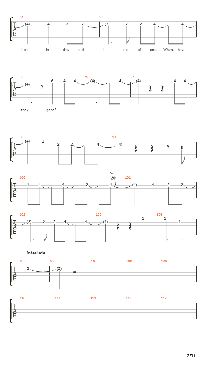 Audience Of One吉他谱