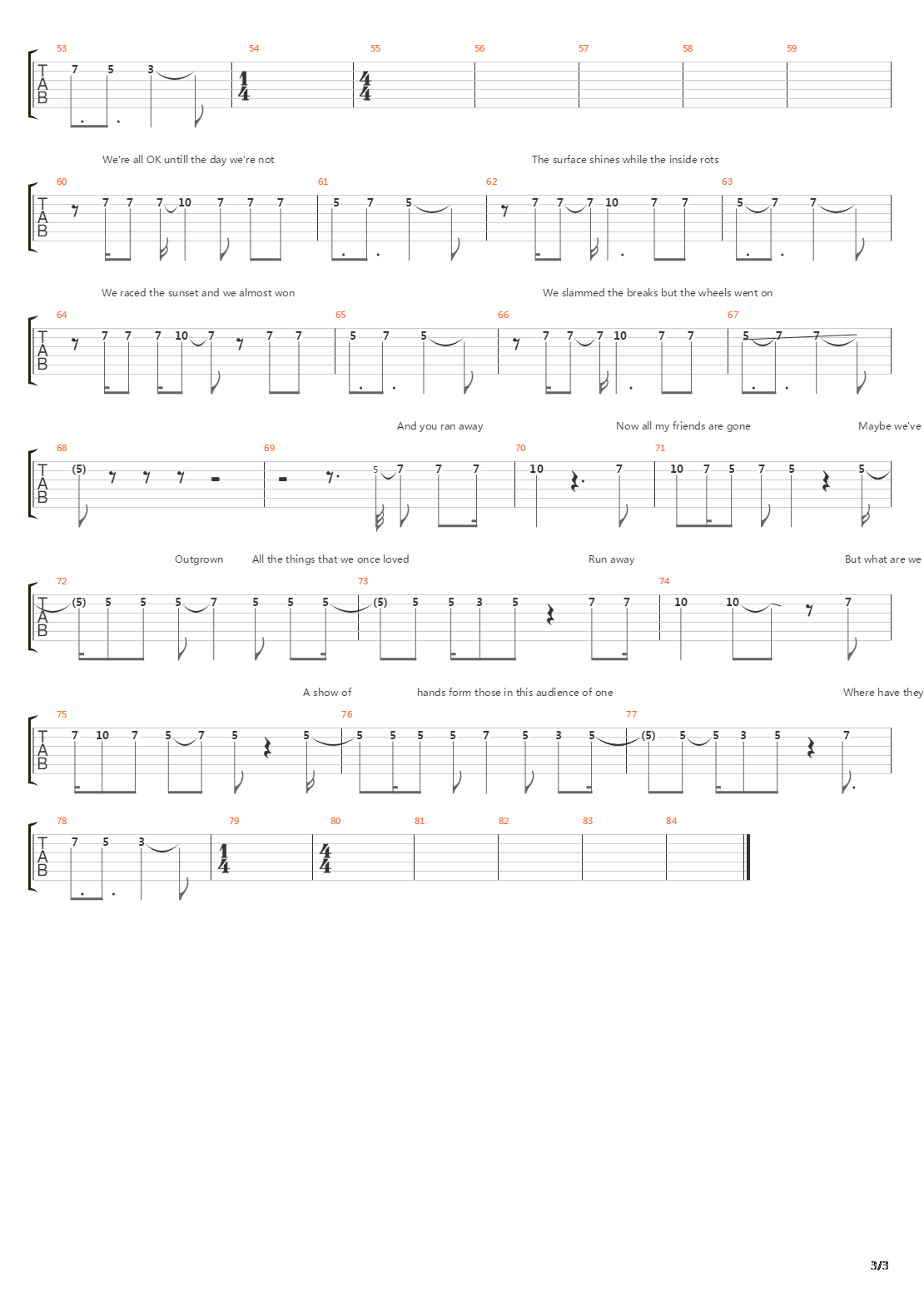 Audience Of One吉他谱