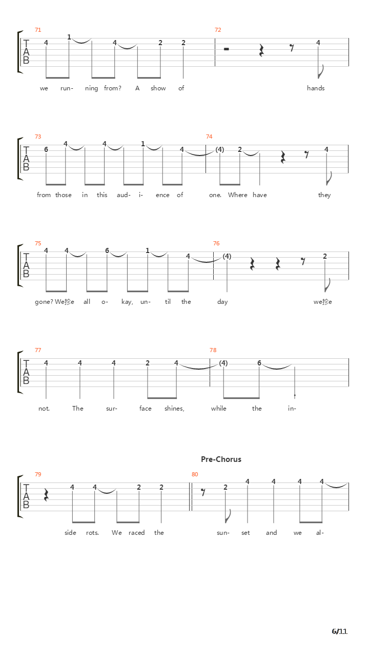 Audience Of One吉他谱