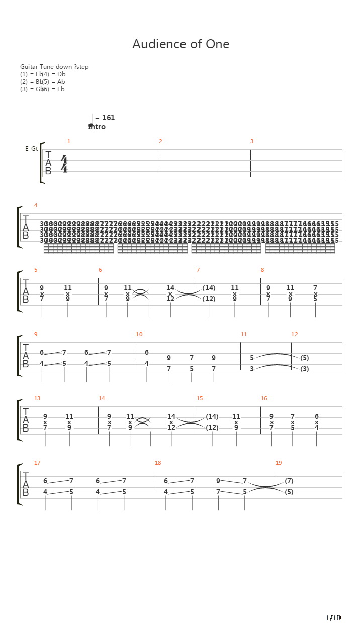 Audience Of One吉他谱