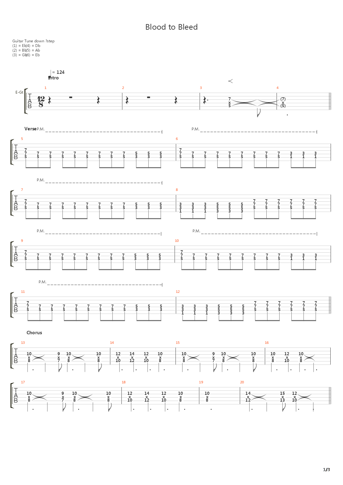 Blood To Bleed吉他谱