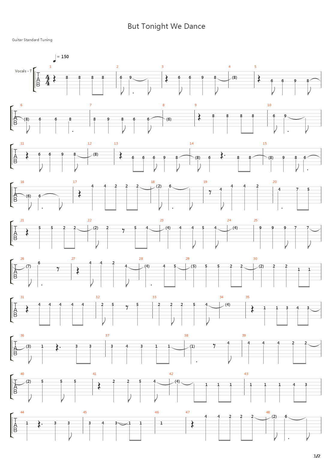 But Tonight We Dance吉他谱