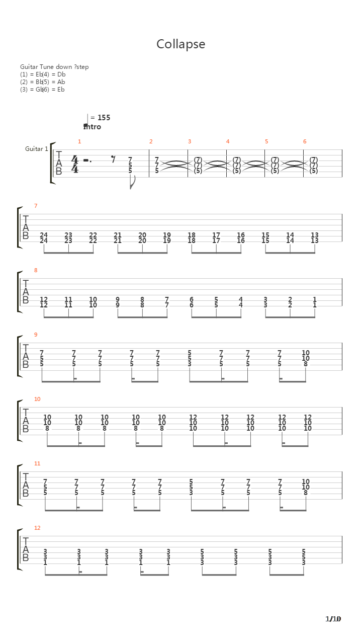 Collapse吉他谱