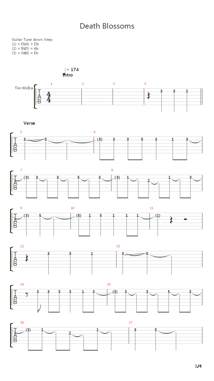 Death Blossoms吉他谱