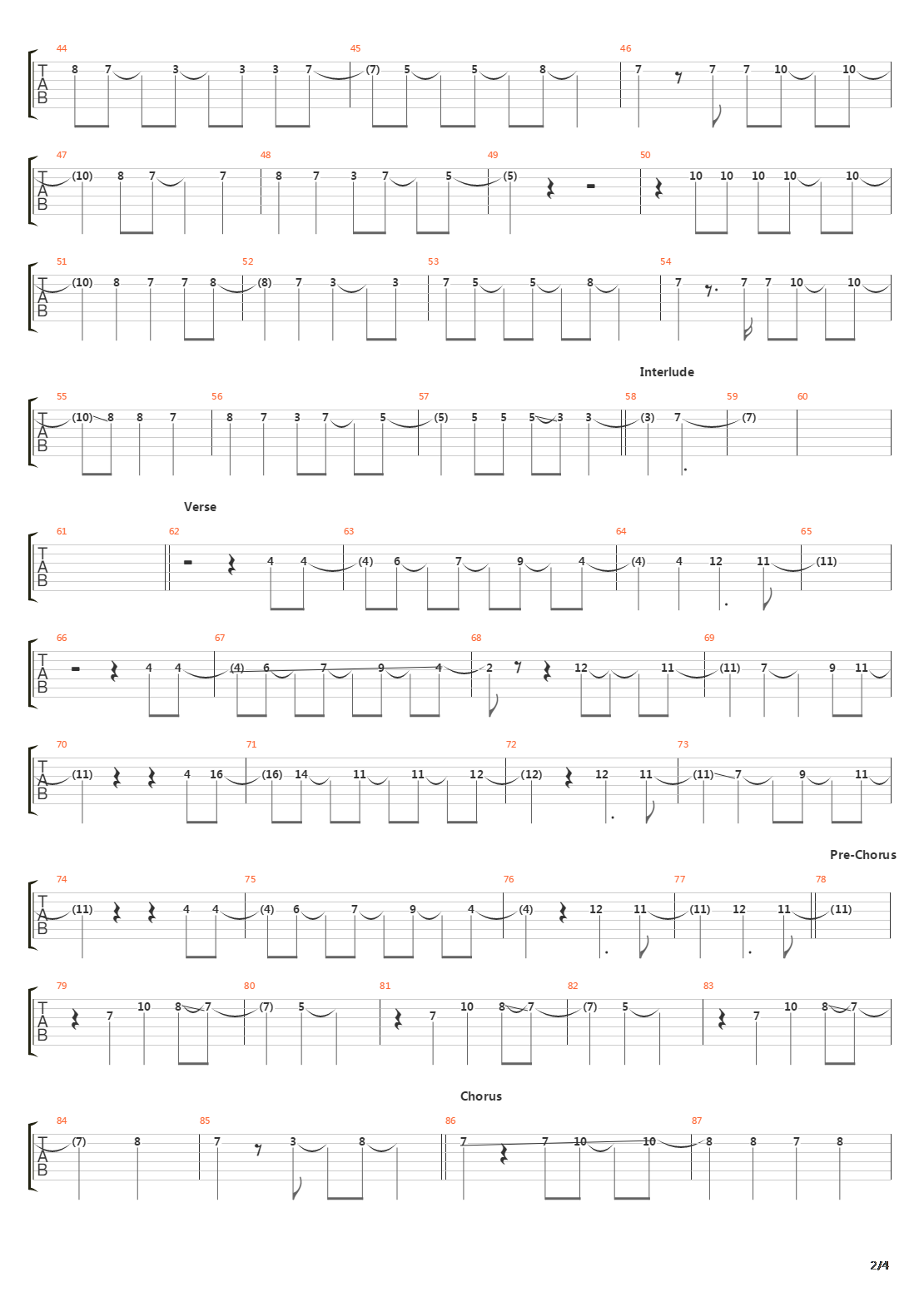 Historia Calamitatum吉他谱