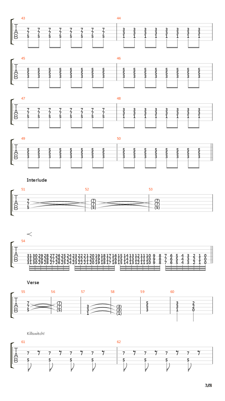 Long Forgotten Sons吉他谱