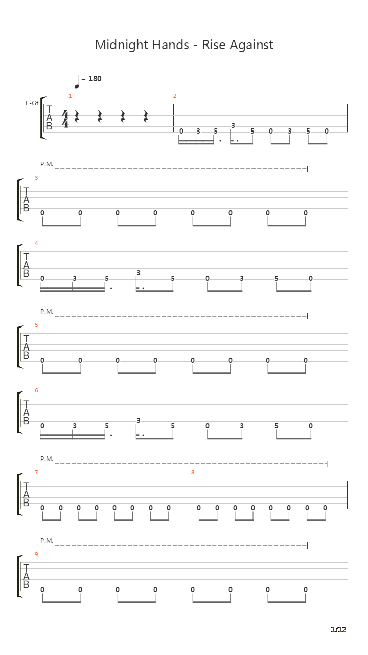 Midnight Hands吉他谱