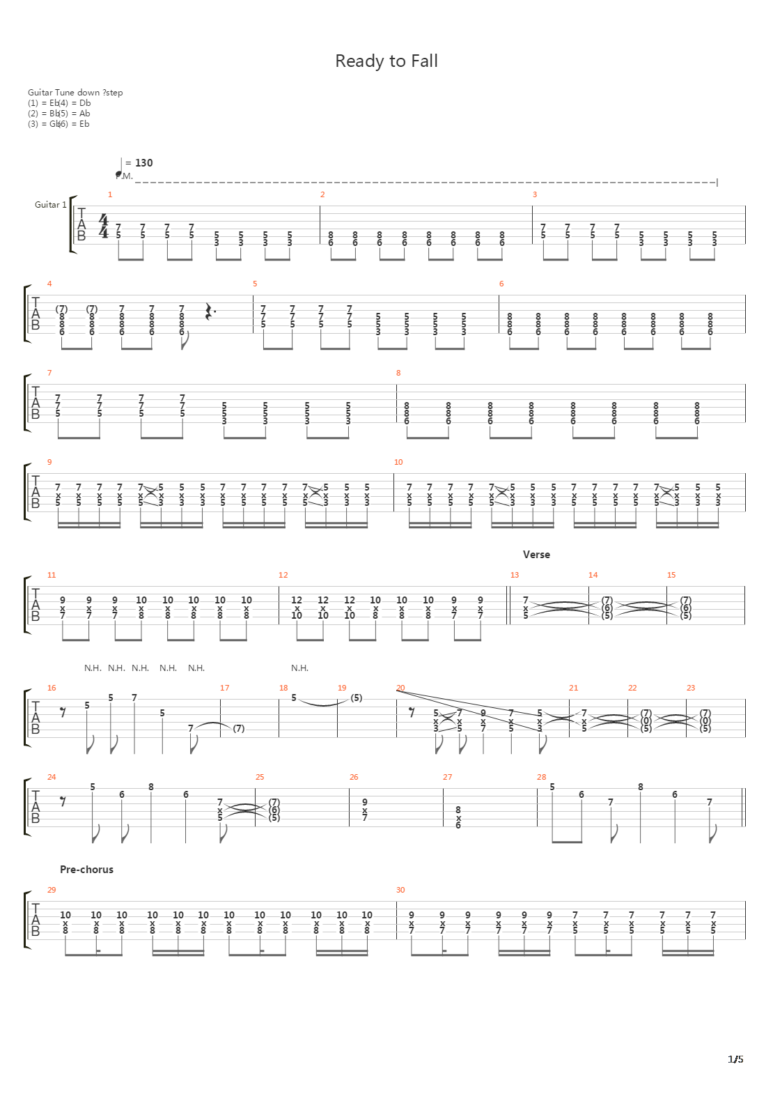 Ready To Fall吉他谱