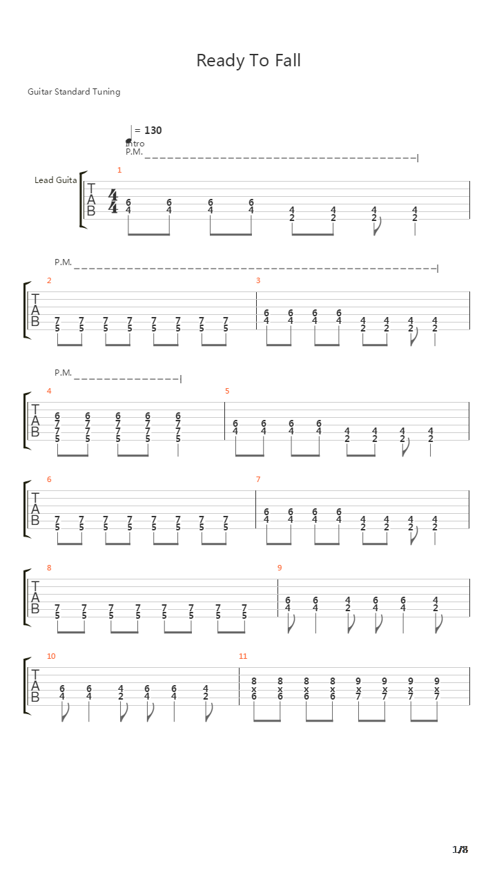 Ready To Fall吉他谱