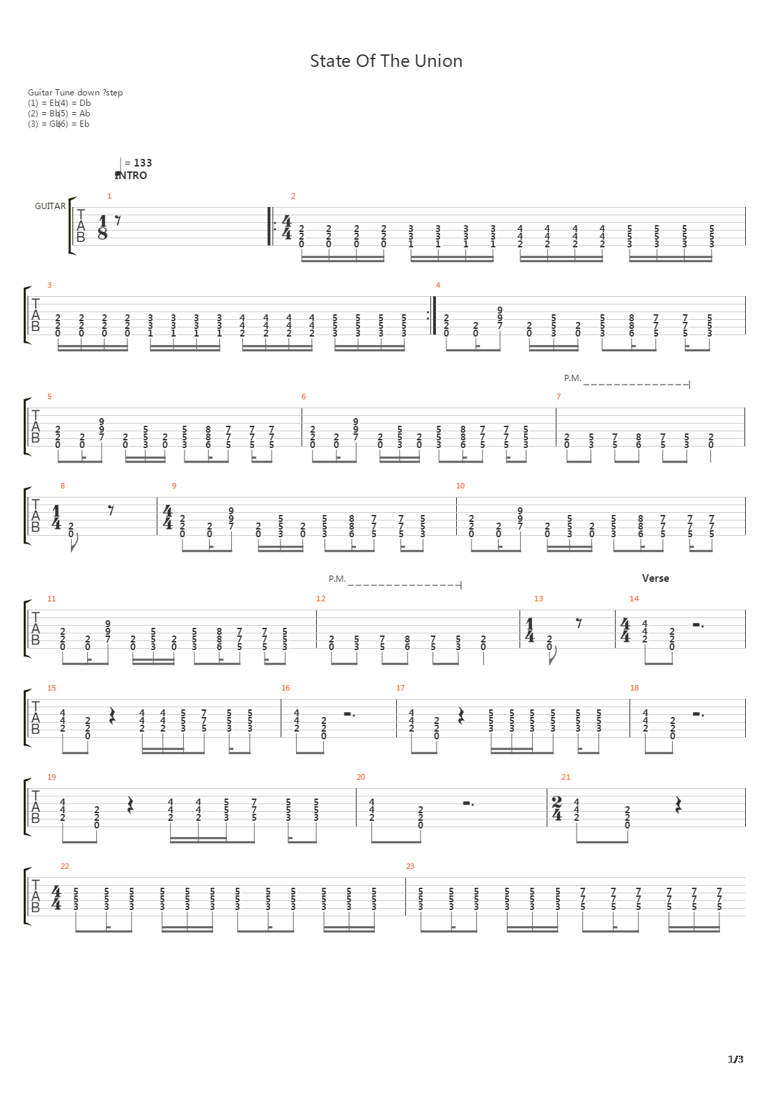 State Of The Union吉他谱