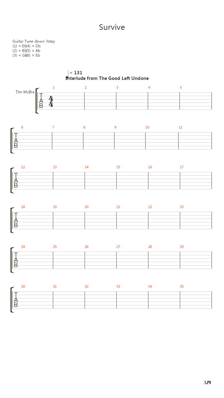 Survive吉他谱