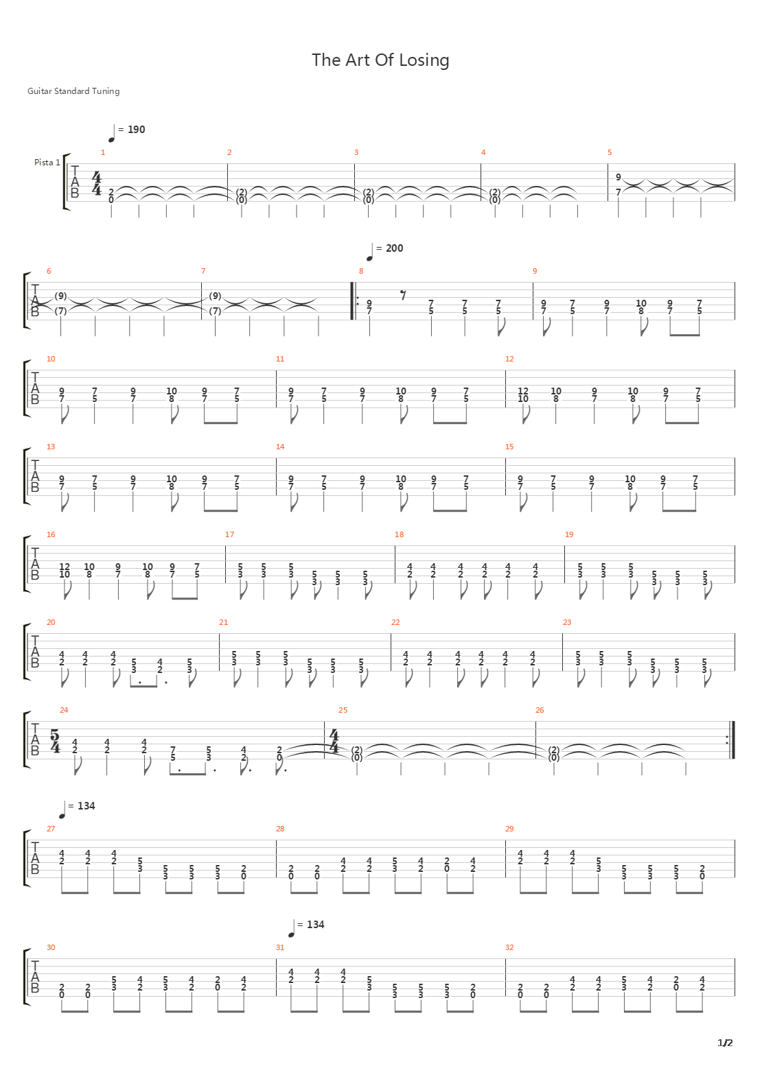 The Art Of Losing吉他谱