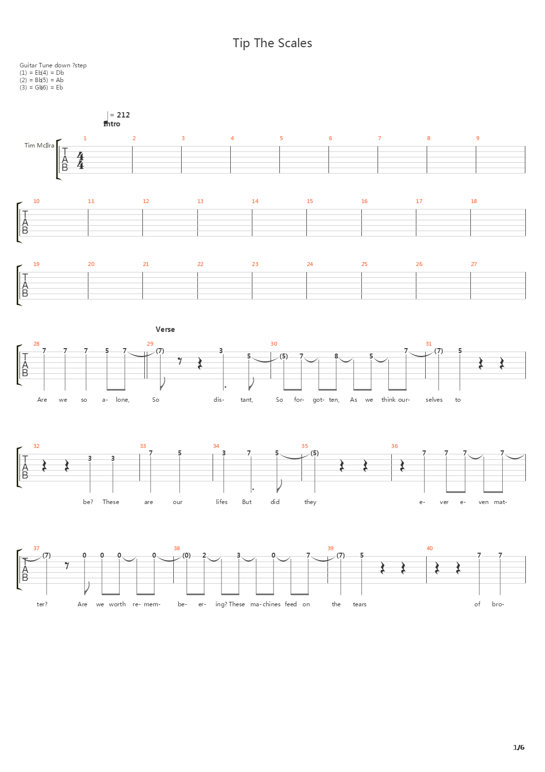 Tip The Scales吉他谱