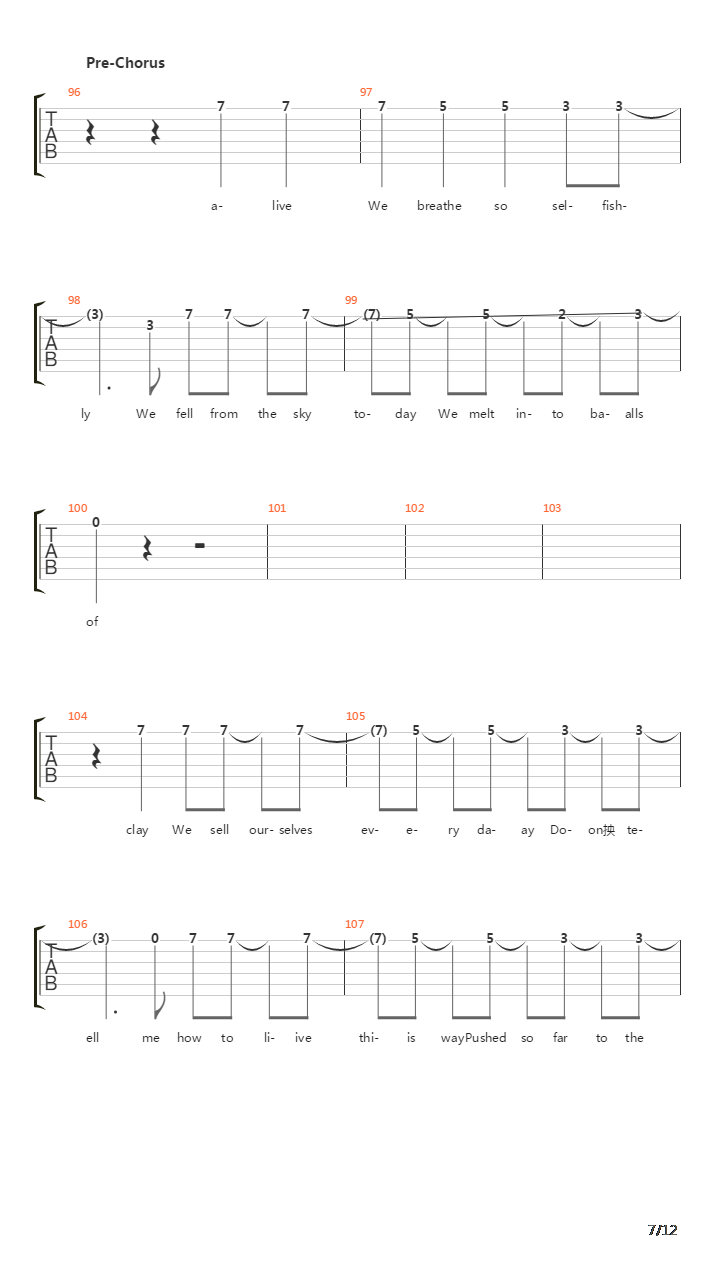 Tip The Scales吉他谱