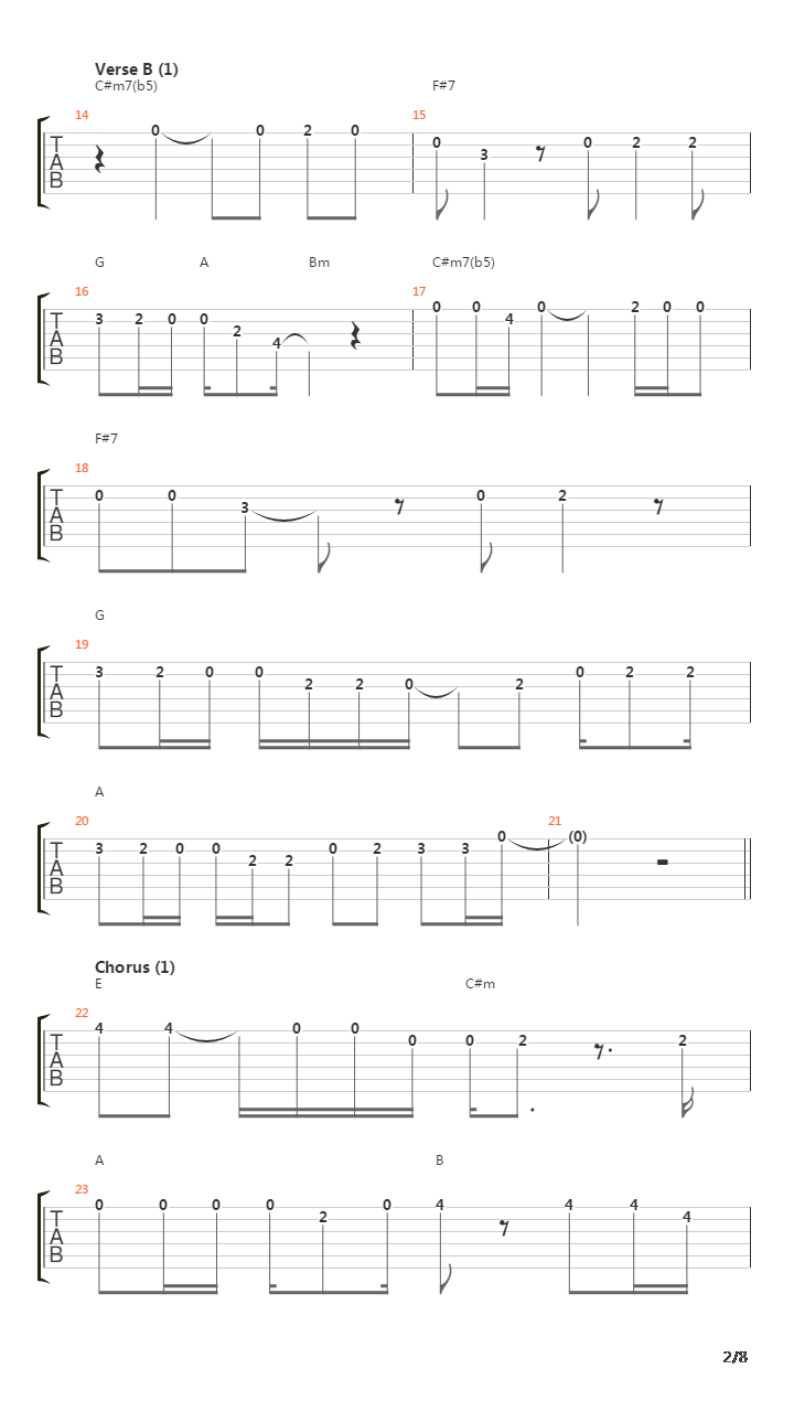 One吉他谱