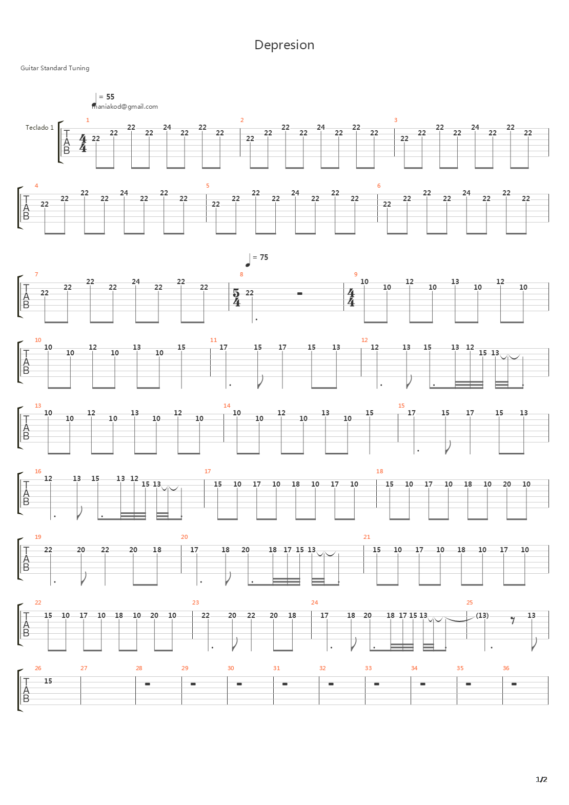 Depresion吉他谱