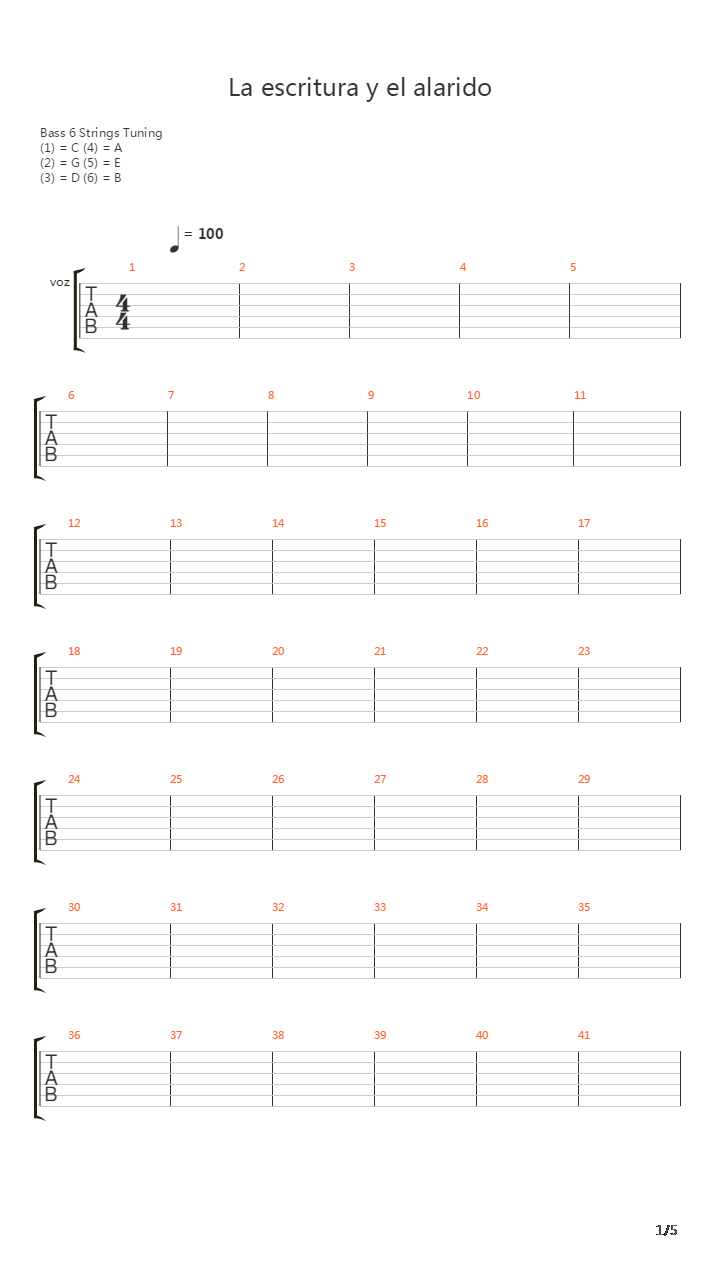 La Escritura Y El Alarido吉他谱