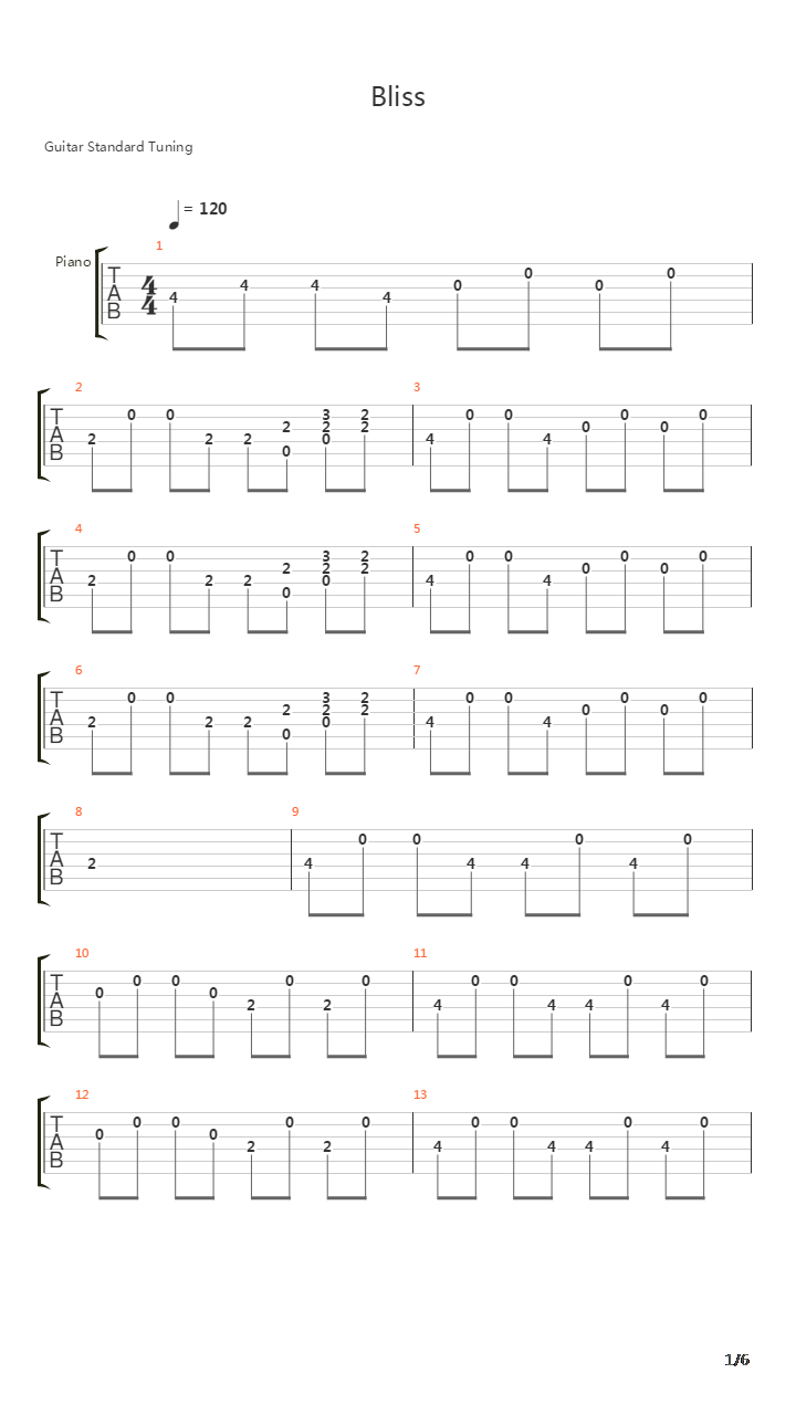 Bliss吉他谱