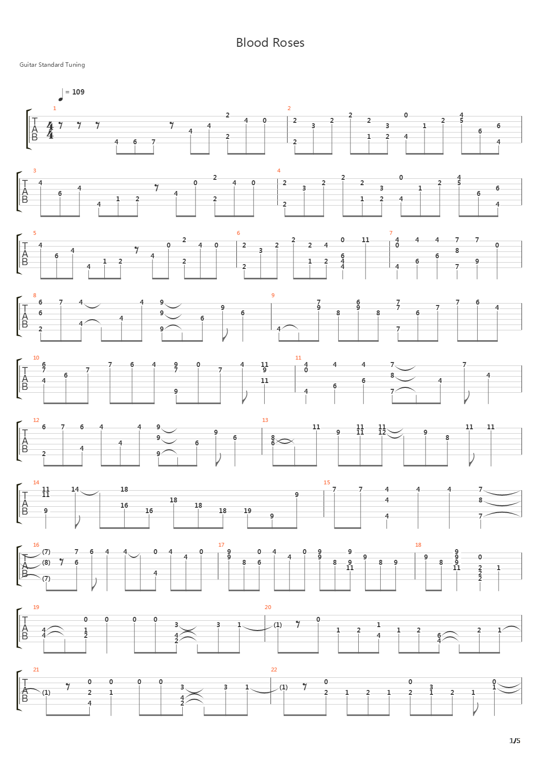 Blood Roses吉他谱