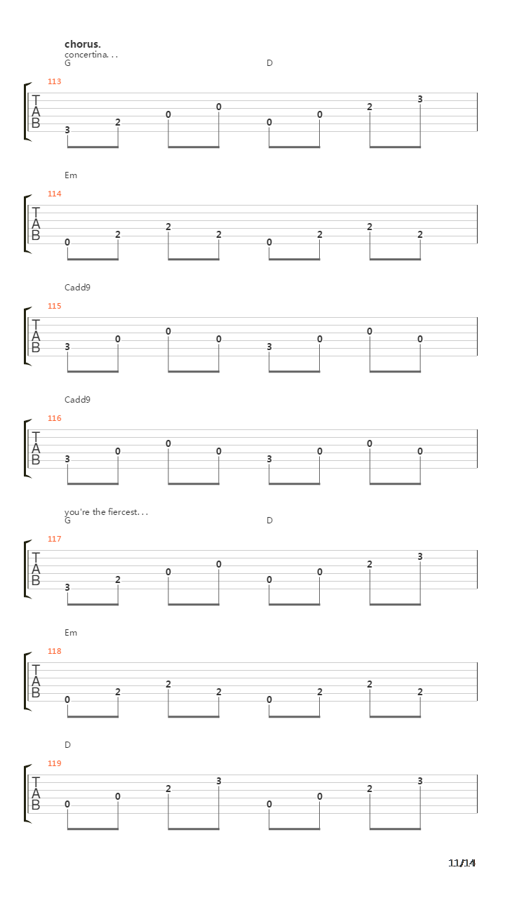 Concertina吉他谱