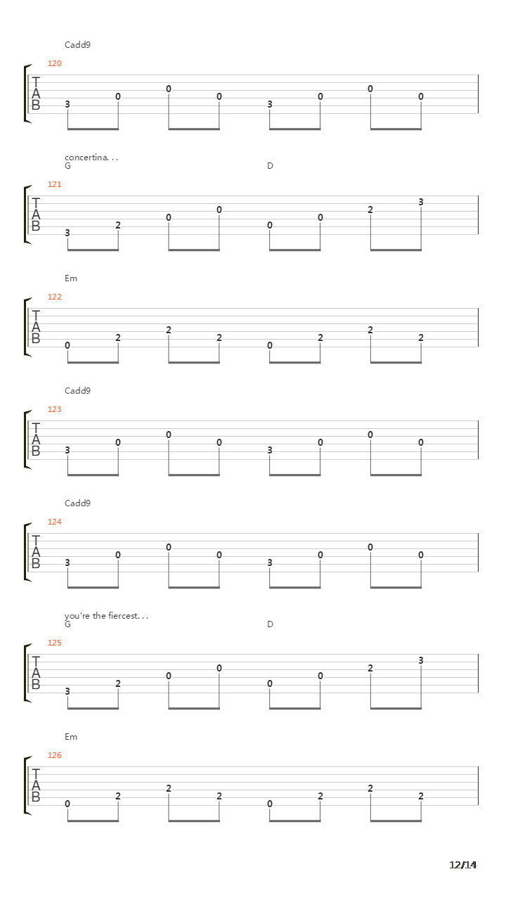 Concertina吉他谱