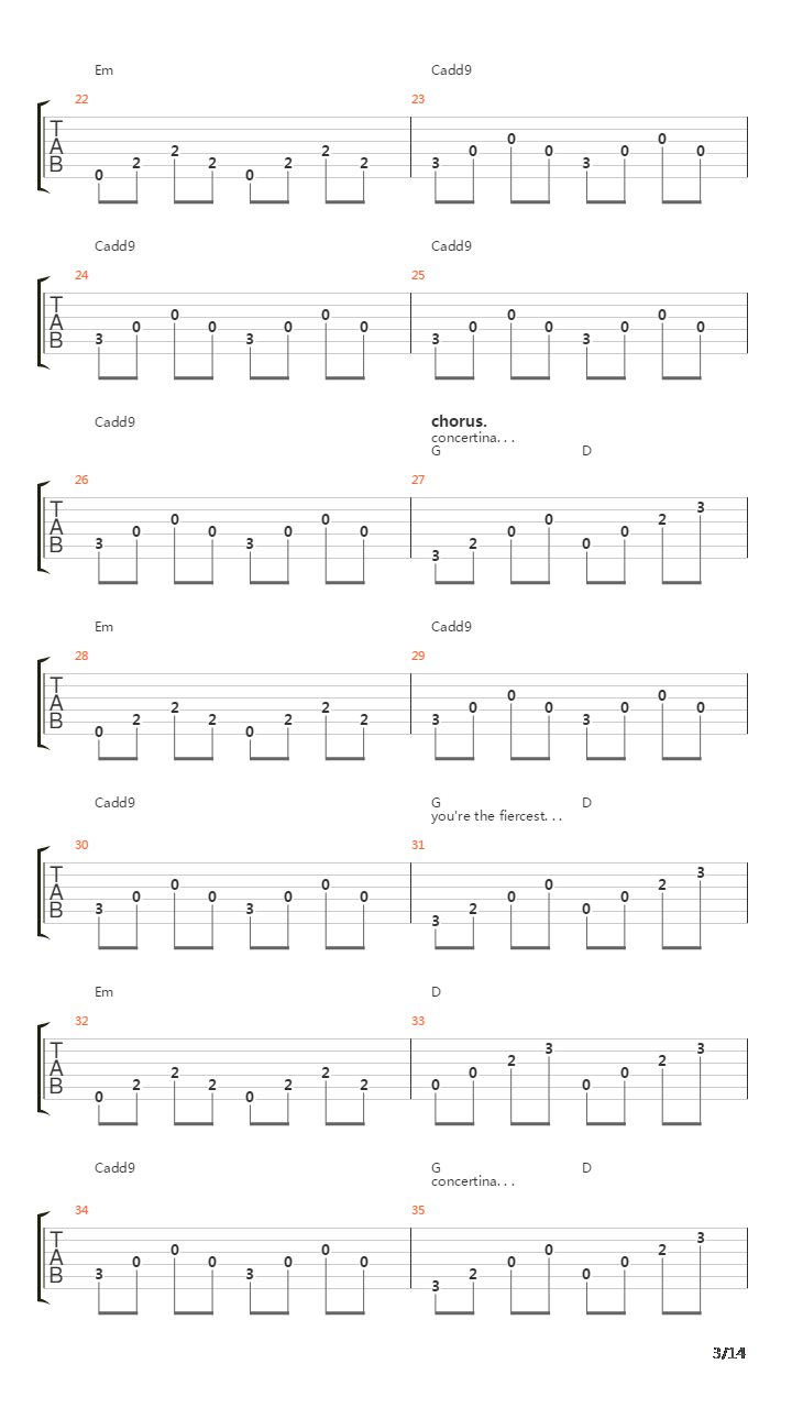 Concertina吉他谱