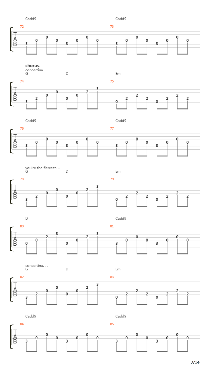 Concertina吉他谱