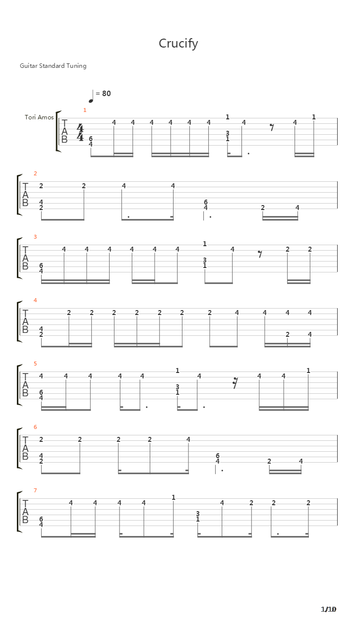 Crucify吉他谱
