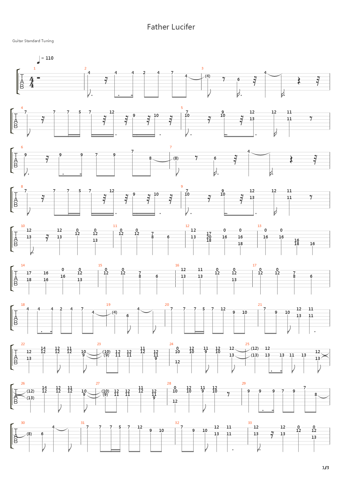 Father Lucifer吉他谱