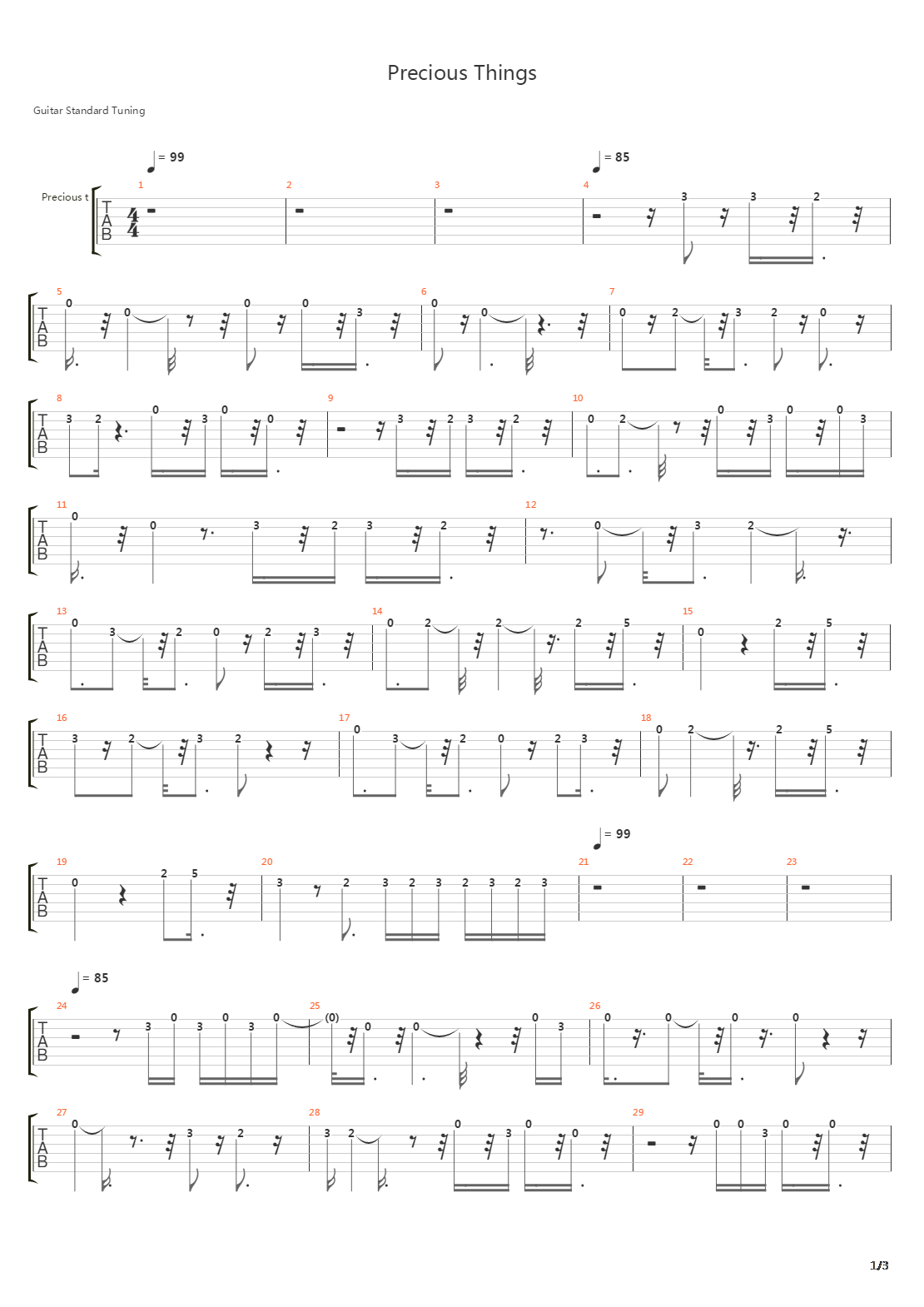 Precious Things吉他谱