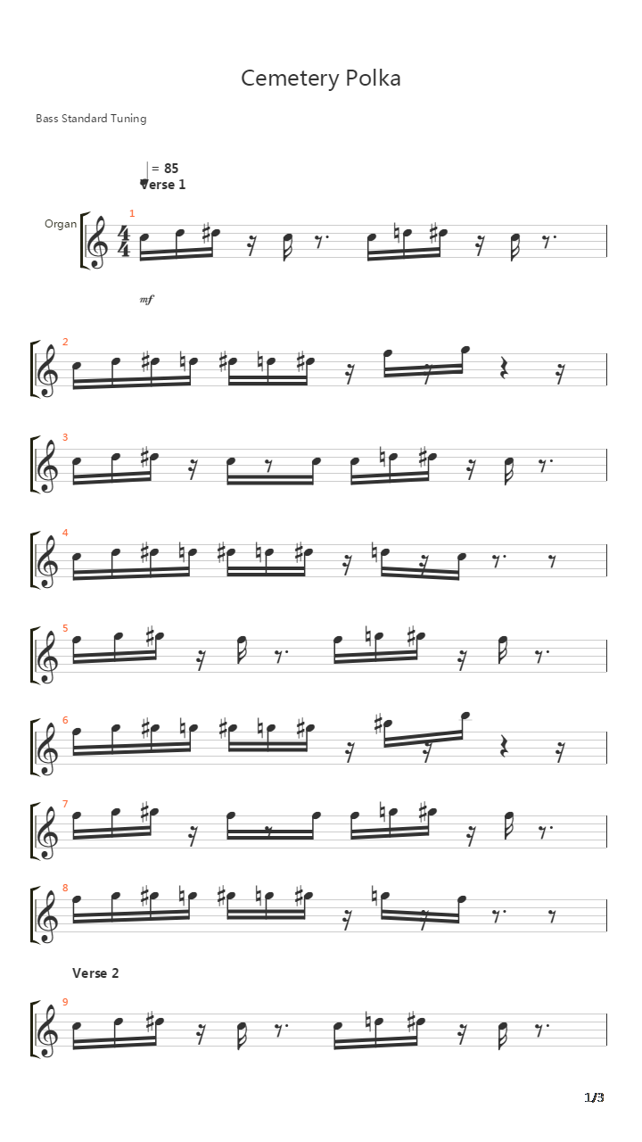 Cemetery Polka吉他谱