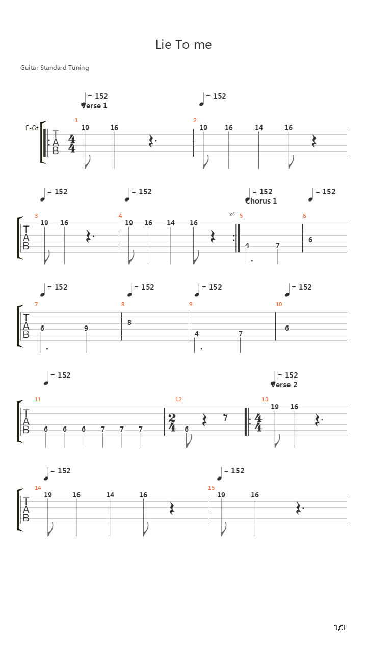 Lie To Me吉他谱